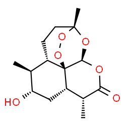 ChemSpider 2D Image | (4S,5S,6S,8S,9R,12S,13R)-6-Hydroxy-1,5,9-trimethyl-11,14,15,16-tetraoxatetracyclo[10.3.1.0~4,13~.0~8,13~]hexadecan-10-one | C15H22O6