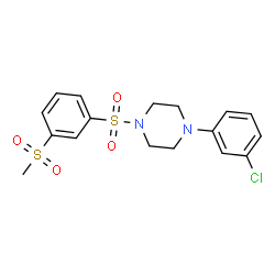 ChemSpider 2D Image | 1-(3-Chlorophenyl)-4-{[3-(methylsulfonyl)phenyl]sulfonyl}piperazine | C17H19ClN2O4S2