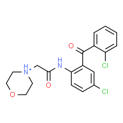 ChemSpider 2D Image | 4-(2-{[4-Chloro-2-(2-chlorobenzoyl)phenyl]amino}-2-oxoethyl)morpholin-4-ium | C19H19Cl2N2O3