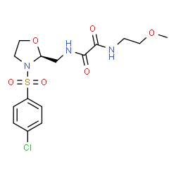 ChemSpider 2D Image | N-({(2S)-3-[(4-Chlorophenyl)sulfonyl]-1,3-oxazolidin-2-yl}methyl)-N'-(2-methoxyethyl)ethanediamide | C15H20ClN3O6S