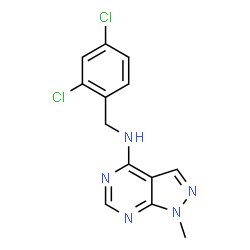 ChemSpider 2D Image | N-(2,4-Dichlorobenzyl)-1-methyl-1H-pyrazolo[3,4-d]pyrimidin-4-amine | C13H11Cl2N5