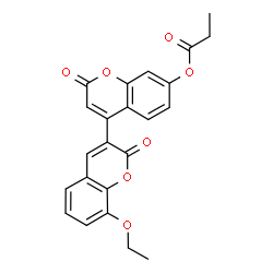 ChemSpider 2D Image | 8-Ethoxy-2,2'-dioxo-2H,2'H-3,4'-bichromen-7'-yl propionate | C23H18O7