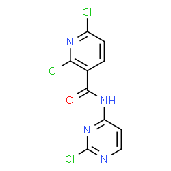 ChemSpider 2D Image | 2,6-Dichloro-N-(2-chloro-4-pyrimidinyl)nicotinamide | C10H5Cl3N4O