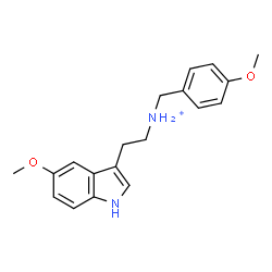 ChemSpider 2D Image | N-(4-Methoxybenzyl)-2-(5-methoxy-1H-indol-3-yl)ethanaminium | C19H23N2O2