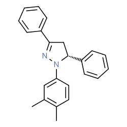 ChemSpider 2D Image | (5R)-1-(3,4-Dimethylphenyl)-3,5-diphenyl-4,5-dihydro-1H-pyrazole | C23H22N2