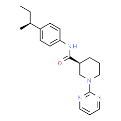 ChemSpider 2D Image | (3S)-N-{4-[(2S)-2-Butanyl]phenyl}-1-(2-pyrimidinyl)-3-piperidinecarboxamide | C20H26N4O