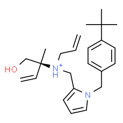 ChemSpider 2D Image | (2S)-N-Allyl-1-hydroxy-2-methyl-N-({1-[4-(2-methyl-2-propanyl)benzyl]-1H-pyrrol-2-yl}methyl)-3-buten-2-aminium | C24H35N2O