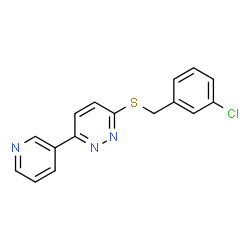 ChemSpider 2D Image | 3-[(3-Chlorobenzyl)sulfanyl]-6-(3-pyridinyl)pyridazine | C16H12ClN3S