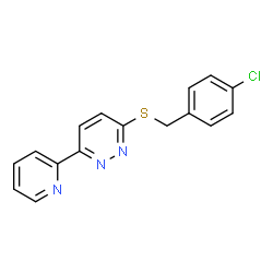 ChemSpider 2D Image | 3-[(4-Chlorobenzyl)sulfanyl]-6-(2-pyridinyl)pyridazine | C16H12ClN3S