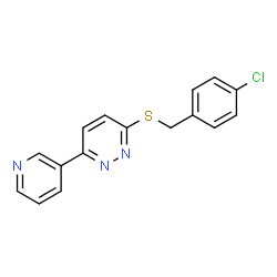 ChemSpider 2D Image | 3-[(4-Chlorobenzyl)sulfanyl]-6-(3-pyridinyl)pyridazine | C16H12ClN3S