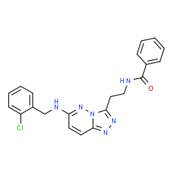ChemSpider 2D Image | N-(2-{6-[(2-Chlorobenzyl)amino][1,2,4]triazolo[4,3-b]pyridazin-3-yl}ethyl)benzamide | C21H19ClN6O