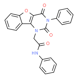 ChemSpider 2D Image | 2-(2,4-Dioxo-3-phenyl-3,4-dihydro[1]benzofuro[3,2-d]pyrimidin-1(2H)-yl)-N-phenylacetamide | C24H17N3O4