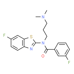 ChemSpider 2D Image | N-[3-(Dimethylamino)propyl]-3-fluoro-N-(6-fluoro-1,3-benzothiazol-2-yl)benzamide | C19H19F2N3OS
