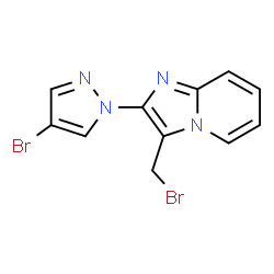 ChemSpider 2D Image | 3-(Bromomethyl)-2-(4-bromo-1H-pyrazol-1-yl)imidazo[1,2-a]pyridine | C11H8Br2N4