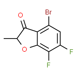 ChemSpider 2D Image | 4-Bromo-6,7-difluoro-2-methyl-1-benzofuran-3(2H)-one | C9H5BrF2O2