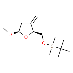 ChemSpider 2D Image | tert-Butyl{[(2S,5R)-5-methoxy-3-methylenetetrahydrofuran-2-yl]methoxy}dimethylsilane | C13H26O3Si