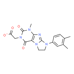ChemSpider 2D Image | [8-(3,4-Dimethylphenyl)-1-methyl-2,4-dioxo-1,2,4,6,7,8-hexahydro-3H-imidazo[2,1-f]purin-3-yl]acetate | C18H18N5O4