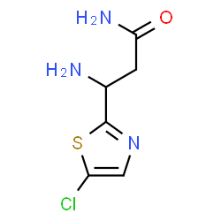 ChemSpider 2D Image | 3-Amino-3-(5-chloro-1,3-thiazol-2-yl)propanamide | C6H8ClN3OS