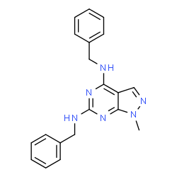 ChemSpider 2D Image | N,N'-Dibenzyl-1-methyl-1H-pyrazolo[3,4-d]pyrimidine-4,6-diamine | C20H20N6