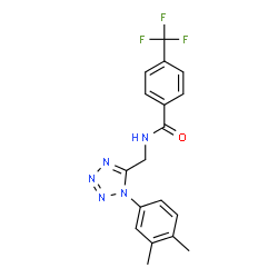 ChemSpider 2D Image | N-{[1-(3,4-Dimethylphenyl)-1H-tetrazol-5-yl]methyl}-4-(trifluoromethyl)benzamide | C18H16F3N5O