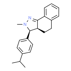 ChemSpider 2D Image | (3S,3aS)-3-(4-Isopropylphenyl)-2-methyl-3,3a,4,5-tetrahydro-2H-benzo[g]indazole | C21H24N2