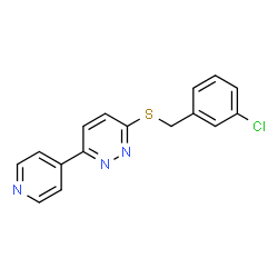ChemSpider 2D Image | 3-[(3-Chlorobenzyl)sulfanyl]-6-(4-pyridinyl)pyridazine | C16H12ClN3S