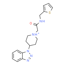 ChemSpider 2D Image | 4-(1H-Benzotriazol-1-yl)-1-{2-oxo-2-[(2-thienylmethyl)amino]ethyl}piperidinium | C18H22N5OS
