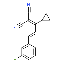 ChemSpider 2D Image | [(2E)-1-Cyclopropyl-3-(3-fluorophenyl)-2-propen-1-ylidene]malononitrile | C15H11FN2
