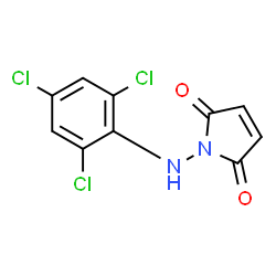 ChemSpider 2D Image | 1-[(2,4,6-Trichlorophenyl)amino]-1H-pyrrole-2,5-dione | C10H5Cl3N2O2