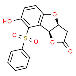 ChemSpider 2D Image | (3aS,8bS)-7-Hydroxy-8-(phenylsulfonyl)-3a,8b-dihydrofuro[3,2-b][1]benzofuran-2(3H)-one | C16H12O6S