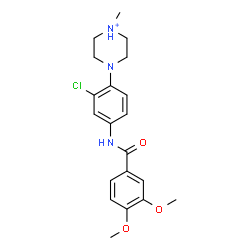 ChemSpider 2D Image | 4-{2-Chloro-4-[(3,4-dimethoxybenzoyl)amino]phenyl}-1-methylpiperazin-1-ium | C20H25ClN3O3