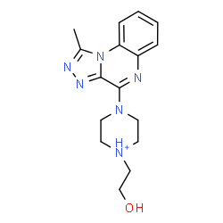 ChemSpider 2D Image | 1-(2-Hydroxyethyl)-4-(1-methyl[1,2,4]triazolo[4,3-a]quinoxalin-4-yl)piperazin-1-ium | C16H21N6O