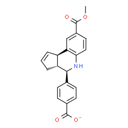 ChemSpider 2D Image | 4-[(3aR,4R,9bR)-8-(Methoxycarbonyl)-3a,4,5,9b-tetrahydro-3H-cyclopenta[c]quinolin-4-yl]benzoate | C21H18NO4