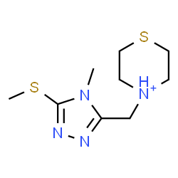 ChemSpider 2D Image | 4-{[4-Methyl-5-(methylsulfanyl)-4H-1,2,4-triazol-3-yl]methyl}thiomorpholin-4-ium | C9H17N4S2