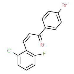 ChemSpider 2D Image | (2Z)-1-(4-Bromophenyl)-3-(2-chloro-6-fluorophenyl)-2-propen-1-one | C15H9BrClFO