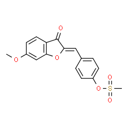 ChemSpider 2D Image | 4-[(Z)-(6-Methoxy-3-oxo-1-benzofuran-2(3H)-ylidene)methyl]phenyl methanesulfonate | C17H14O6S