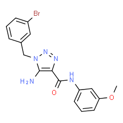 ChemSpider 2D Image | 5-Amino-1-(3-bromobenzyl)-N-(3-methoxyphenyl)-1H-1,2,3-triazole-4-carboxamide | C17H16BrN5O2