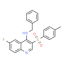 ChemSpider 2D Image | N-Benzyl-6-fluoro-3-[(4-methylphenyl)sulfonyl]-4-quinolinamine | C23H19FN2O2S