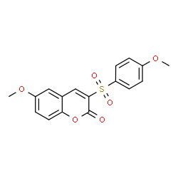 ChemSpider 2D Image | 6-Methoxy-3-[(4-methoxyphenyl)sulfonyl]-2H-chromen-2-one | C17H14O6S