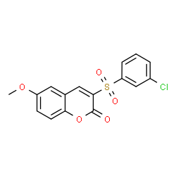 ChemSpider 2D Image | 3-[(3-Chlorophenyl)sulfonyl]-6-methoxy-2H-chromen-2-one | C16H11ClO5S
