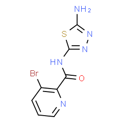 ChemSpider 2D Image | N-(5-Amino-1,3,4-thiadiazol-2-yl)-3-bromo-2-pyridinecarboxamide | C8H6BrN5OS