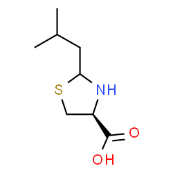 ChemSpider 2D Image | (4S)-2-Isobutyl-1,3-thiazolidine-4-carboxylic acid | C8H15NO2S