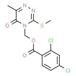 ChemSpider 2D Image | [6-Methyl-3-(methylsulfanyl)-5-oxo-1,2,4-triazin-4(5H)-yl]methyl 2,4-dichlorobenzoate | C13H11Cl2N3O3S