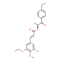 ChemSpider 2D Image | (2S)-1-(4-Ethylphenyl)-1-oxo-2-propanyl (2E)-3-(3-chloro-5-ethoxy-4-methoxyphenyl)acrylate | C23H25ClO5