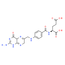 ChemSpider 2D Image | N-(4-{[(2-Amino-4-oxo-1,4,4a,7-tetrahydro-6-pteridinyl)methyl]amino}benzoyl)-L-glutamic acid | C19H21N7O6