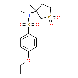 ChemSpider 2D Image | 4-Ethoxy-N-methyl-N-[(3R)-3-methyl-1,1-dioxidotetrahydro-3-thiophenyl]benzenesulfonamide | C14H21NO5S2
