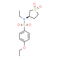 ChemSpider 2D Image | N-[(3R)-1,1-Dioxidotetrahydro-3-thiophenyl]-4-ethoxy-N-ethylbenzenesulfonamide | C14H21NO5S2