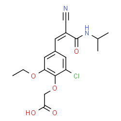 ChemSpider 2D Image | {2-Chloro-4-[(1Z)-2-cyano-3-(isopropylamino)-3-oxo-1-propen-1-yl]-6-ethoxyphenoxy}acetic acid | C17H19ClN2O5