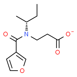 ChemSpider 2D Image | 3-[(2R)-2-Butanyl(3-furoyl)amino]propanoate | C12H16NO4