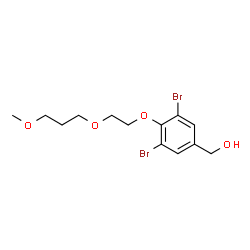 ChemSpider 2D Image | {3,5-Dibromo-4-[2-(3-methoxypropoxy)ethoxy]phenyl}methanol | C13H18Br2O4